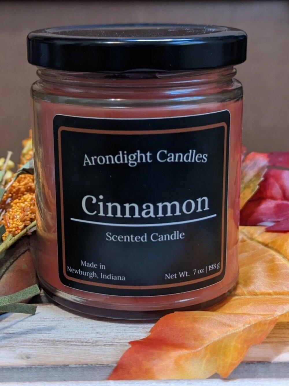 Cinnamon Scented Candle Handmade 9oz Jar Soy Wax Blend